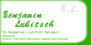 benjamin lukitsch business card